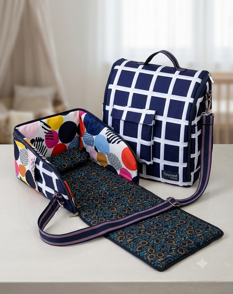 Convertible Baby Diaper Bag with Travel Bassinet